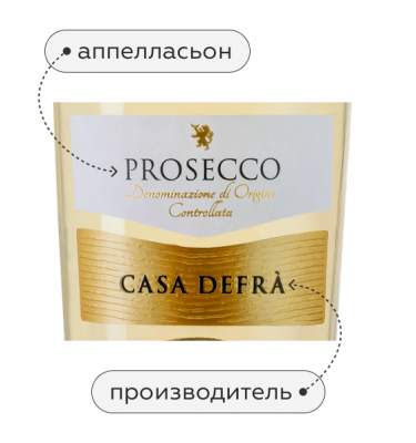 Просекко Спуманте Брют, Каза Дефра22341