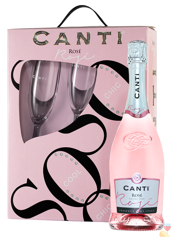 Вино канти. Вино игристое Canti Rose розовое сухое. Игристое вино Canti Canti Rose, 0.75л. 0.75Л вино игристое Канти Розе розовое сухое. Canti Asti набор с бокалами.
