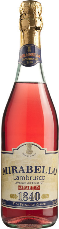 Игристое вино Chiarli 1860, "Mirabello" Rosato, Lambrusco dell'Emilia IGT, 0.75 л