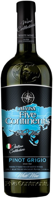 Вино Alvisa, "Five Continents" Pinot Grigio, 0.75л