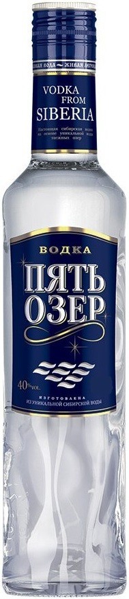 Водка "Пять Озер", 0.7 л