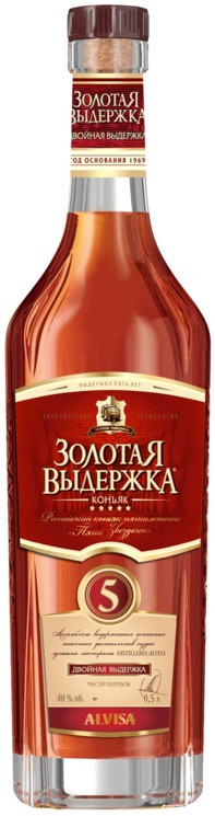 Коньяк "Золотая Выдержка" Пятилетний, 0.5 л