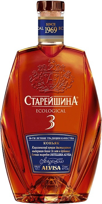 Коньяк "Старейшина" Трехлетний, 0.5 л4235