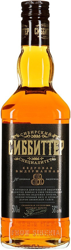 Ликер "Sibbitter" Sibirskij Specialitet, Kedrovaya Vyderzhannaya, Bitter, 0.5 л4326