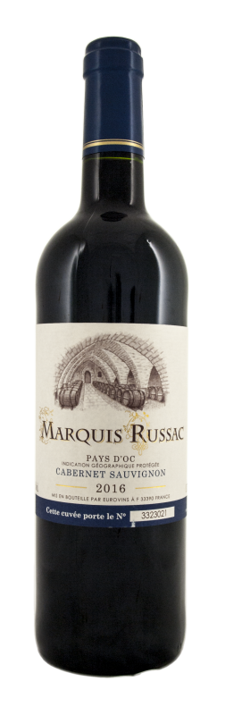 Вино "Marquis Russac" Rouge, IGP Pays d’Oc Cabernet Sauvignon  0.75 л4438