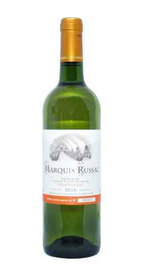 Вино "Marquis Russac" Blanc, IGP Pays d’Oc Сhardonnay  0.75 л4439