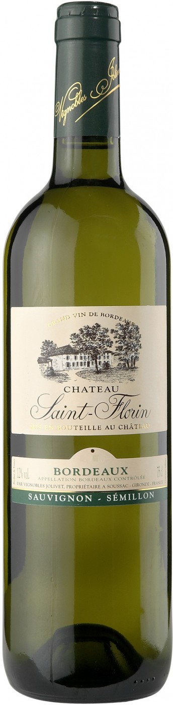 Вино Chateau Saint-Florin Blanc, Bordeaux AOC, 2012, 0.75 л4664