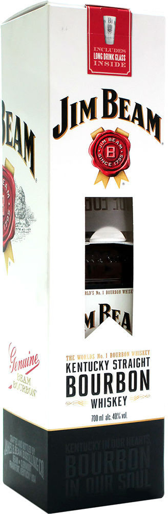 Виски "Jim Beam", gift box with 2 glass, 0.7 л4666