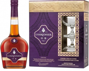 Коньяк "Courvoisier" VS, with 2-glasses box, 0.7 л4719