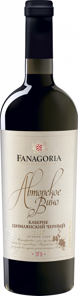 Вино Fanagoria, "Avtorskoe Vino" Cabernet-Tsimlyansky Cherny, 750 мл4774