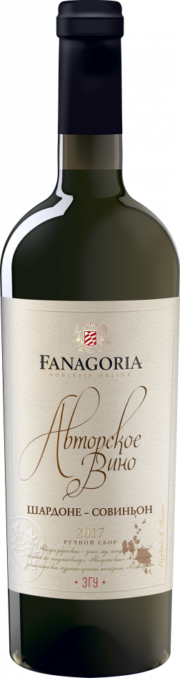 Вино Fanagoria, "Avtorskoe Vino" Chardonnay-Sauvignon, 0.75 л4777