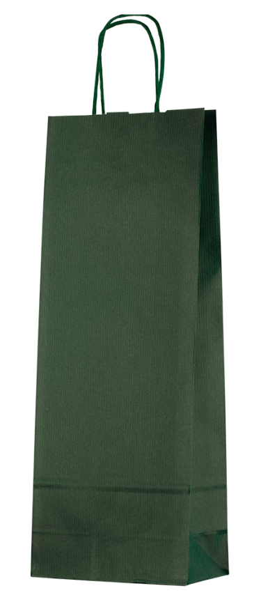 Подарочный пакет зеленый на одну бутылку27034